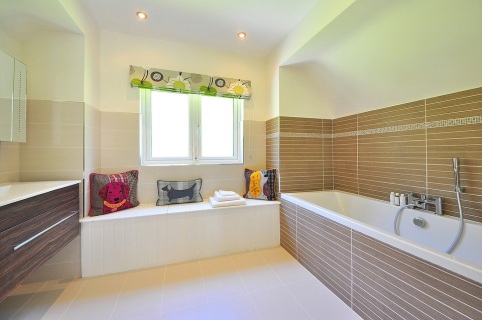 An elegant bathtub with freshly installed liners