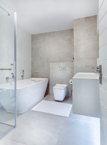 Bathroom with white accessories